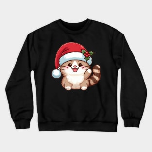 Ragdoll Cat Wearing Santa Hat Merry Christmas Crewneck Sweatshirt